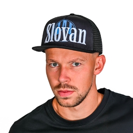 Schwarze Snapback-Kappe mit Logos
