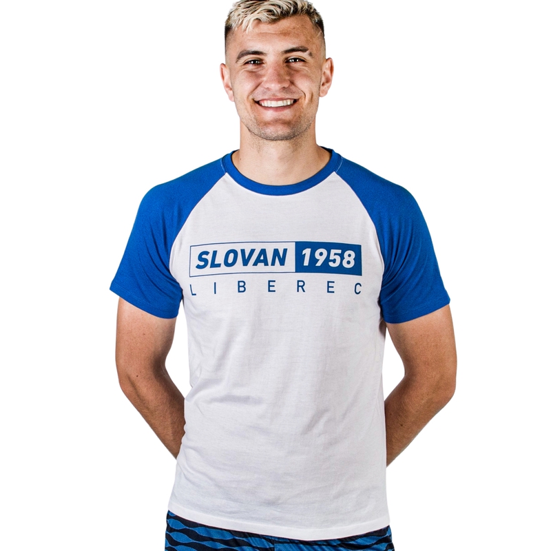 Tshirt SLOVAN 1958 man - white & blue